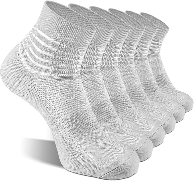 IRAMY Compression Ankle Support Socks Coolmax Wicking Cushioned Athletic Plantar Fasciitis Relief Men Women 2/3/6 Pairs