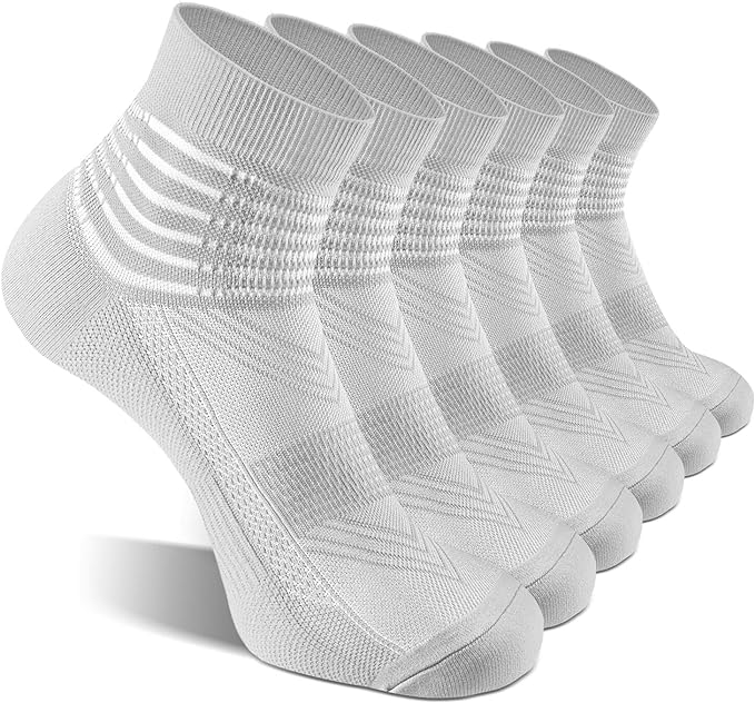 IRAMY Compression Ankle Support Socks Coolmax Wicking Cushioned Athletic Plantar Fasciitis Relief Men Women 2/3/6 Pairs