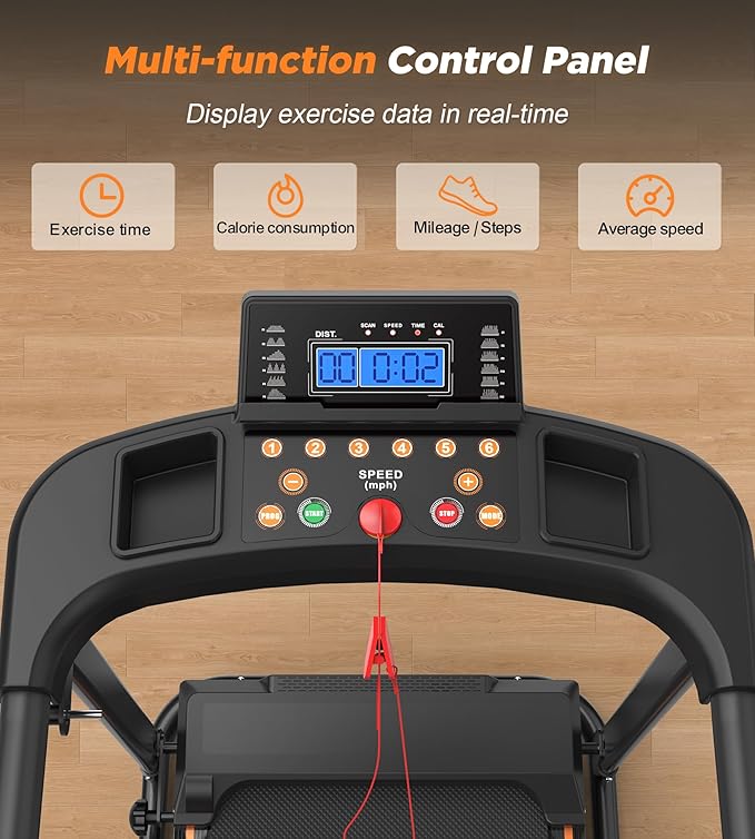 FYC Foldable Treadmills for Home Small, Compact Treadmill with Handles, Mini Treadmill for Small Spaces, 2.5HP & 300 LBS Capacity