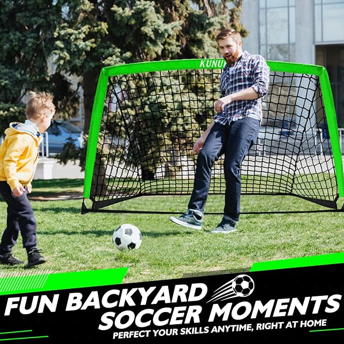 5×3 6x4 9x5 FT Portable Kids Soccer Goal for Backyard, Foldable Soccer Practice Net with Carrying Bag for Toddler Youth Adult Pop Up Soccer Training Equipment Indoor and Outdoor Sports Game