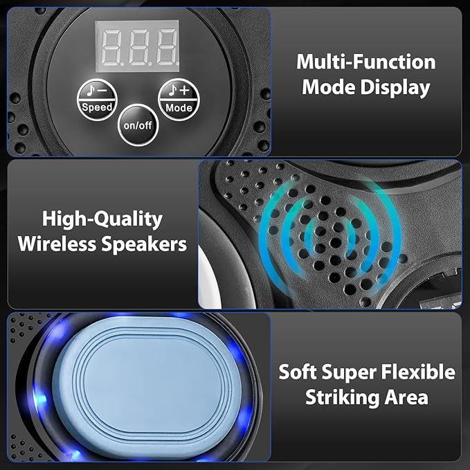 Smart Music Boxing Machine for Adults and Kids, Training Machine with LED Electronic Wall Mounted, Home Indoor Workout Equipment with Premium Boxing Gloves