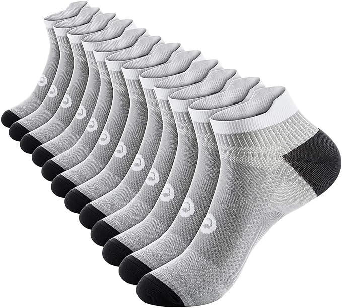PAPLUS Ankle Compression Sock for Men and Women 2/4/6 Pairs, Low Cut Compression Running Sock with Ankle Support