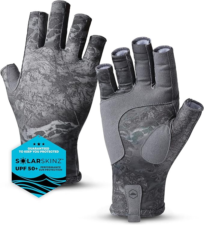 Tough Outdoors UV Fishing Gloves - Fingerless, Kayaking & Sailing - UPF 50+ Sun Protection