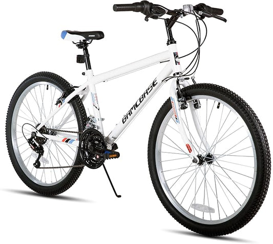 HILAND 24 26 inch Mountain Bike for Men Women, 18 Speeds High-Carbon Steel Frame, Sport Cycling MTB Bicycle for Adult