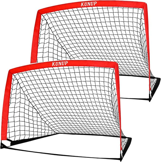 2 of 5×3 6x4 9x5 FT Portable Kids Soccer Goals Set, Foldable Soccer Practice Nets for Backyard with Carrying Bag for Toddler Youth Pop Up Soccer Training Equipment Indoor Outdoor Sports Game Gift