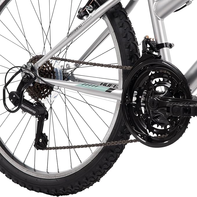 Huffy Stone Mountain Hardtail Mountain Bike for Boys/Girls/Men/Women, 20"/24"/26" Sizes, 6 or 21 Speed Shimano Twist Shifting, Front or Dual Suspension, Comfort Saddle, Sleek Colors
