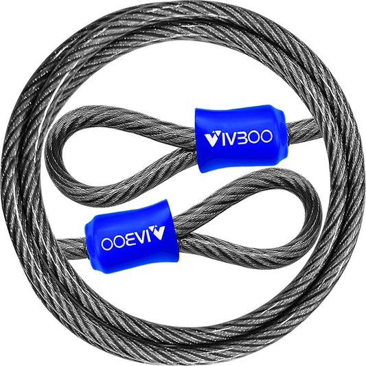 1/2Inch Heavy-Duty Security Cable Lock with Loops 4FT/6FT/8FT/10FT Bike Lock Cable Steel Cable Chain Locks for Outside