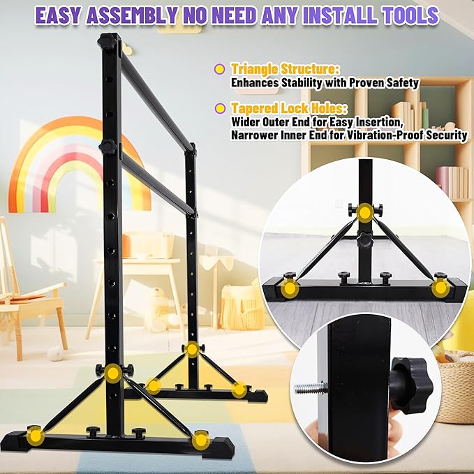 Adjustable Ballet Barre,Portable Dance bar,Fitness Equipment for Dance & Balance Excercise,Super Sturdy for Balance Workout,Weight Limit 250 LBS