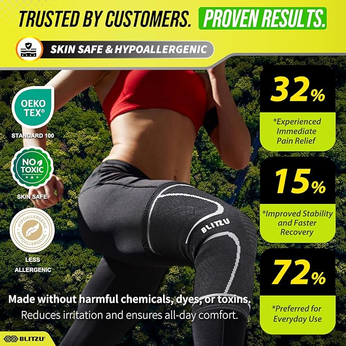 Knee Brace for Women & Men, 2 Pack Compression Knee Brace, Knee Support Sleeve for Pain Relief, Running, Workout, Sports, Knee Braces for ACL, Meniscus Tear, Arthritis and Injury Recovery Orange M