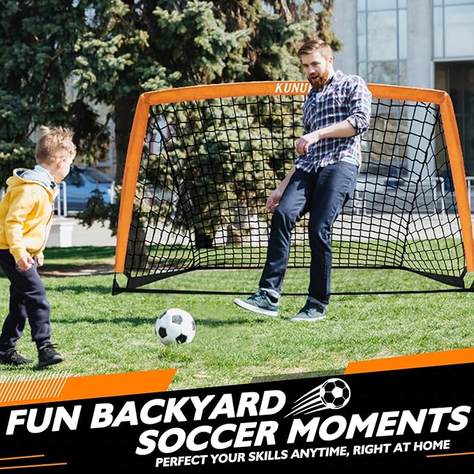 5×3 6x4 9x5 FT Portable Kids Soccer Goal for Backyard, Foldable Soccer Practice Net with Carrying Bag for Toddler Youth Adult Pop Up Soccer Training Equipment Indoor and Outdoor Sports Game