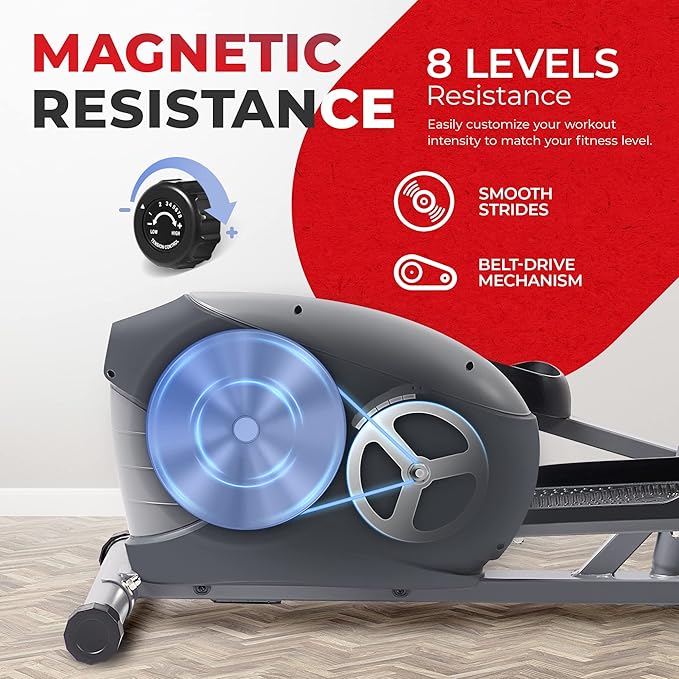 Sunny Health & Fitness Smart 2-in-1 Upright Elliptical Full-Body Exerciser, Home Cross-Training Arm/Leg Cardio Workout Machine, Optional Free SunnyFit App Bluetooth Link or Electro-Magnetic Resistance