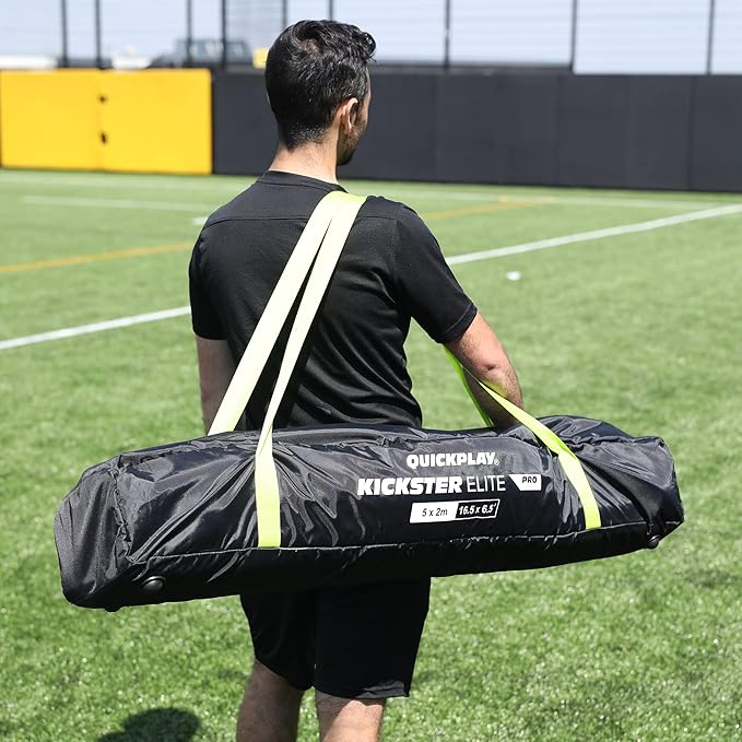 QUICKPLAY Kickster Elite Portable Soccer Goal | Integrated Weighted Base for Training on Turf, Hard Floors or Grass | Sizes 5x3', 6x4', 12x6', 16x7', & 3x2M [Single Goal]