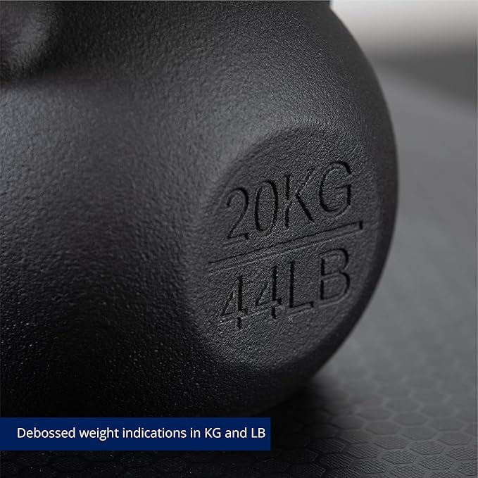 Titan Fitness Cast Iron Kettlebell, Single Piece Casting, KG and LB Markings, Full Body Workout