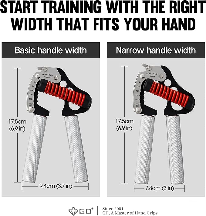 GD IRON GRIP Grip Strength Trainer Adjustable Hand Gripper Strengthener Hand Grip Exerciser Wrist Strengtheners Silent & Durable – Forearm, Finger & Hand Strength Training for Athletes, Climbers & Rehabilitation