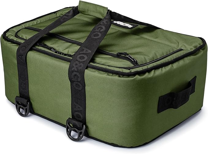 AO Coolers Stow 'n Go Canvas Soft-Sided Cooler, Low Profile and Leak Proof, Insulated for 24-Hour Cold, Hunter Green, 38-Can