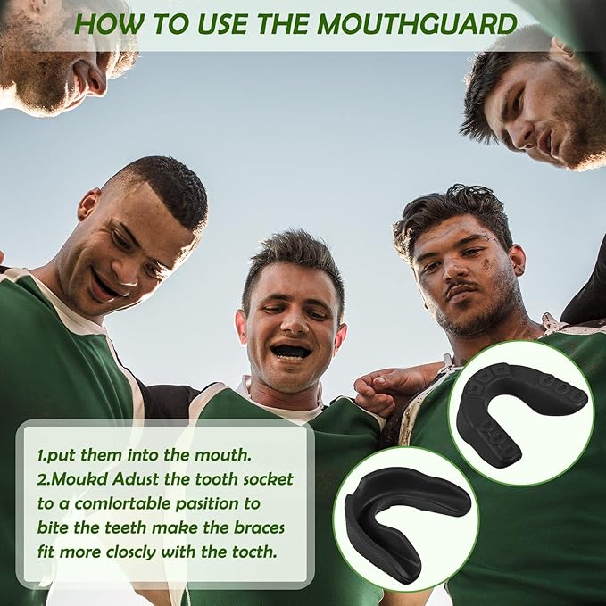 Kathfly 100 Pcs Youth Mouth Guard for Sports Mouthguard Athletic Football Mouth Guard Football Mouthpiece Gum Protection for Boxing Basketball Hockey Karate(Black)