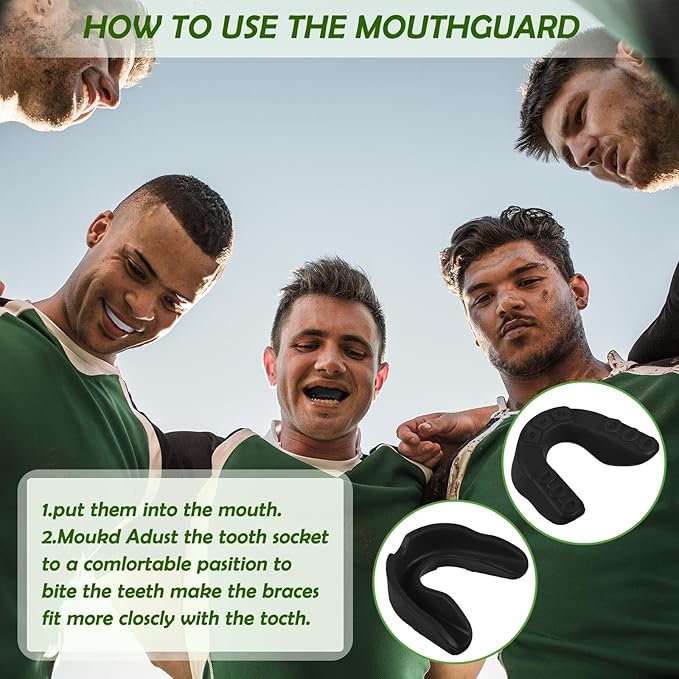 Kathfly 100 Pcs Youth Mouth Guard for Sports Mouthguard Athletic Football Mouth Guard Football Mouthpiece Gum Protection for Boxing Basketball Hockey Karate(White,Black)