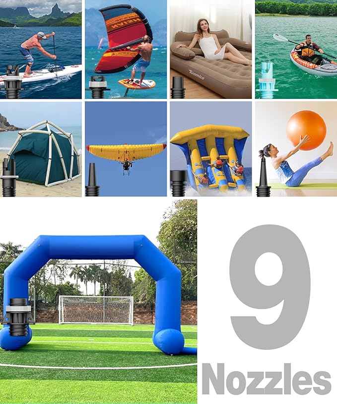 20PSI Paddle Board Pump Electric Portable Sup Air Pump 74WH Rechargeable Battery Powered, The Pilot Whale Pro Inflator & Deflator for Inflatable Stand Up Paddleboard Kayak Boat Kite Tent