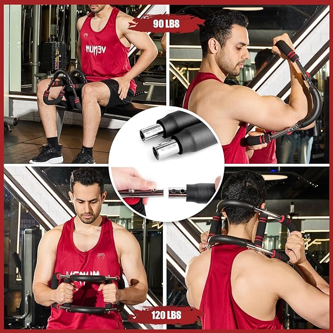 Twister Arm Trainer, Adjustable Twister Arm Chest Exerciser with 2/4 Spring & Training Poster for Men & Women, Detachable Power Twister Home Fitness Equipment for Enhancing Upper Body Muscle