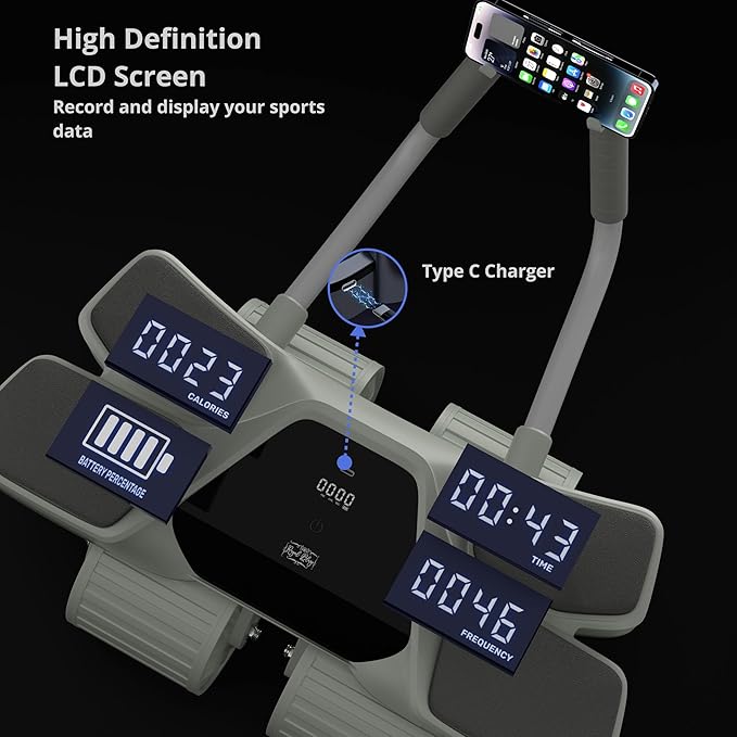 2025 New 4-Wheel Abdominal Roller with Elbow Support : Latest Upgraded High-Performance Exercise Machine With Automatic Rebound, Multi- layered Anti-Slip Design with Calorie Counting LCD Screen