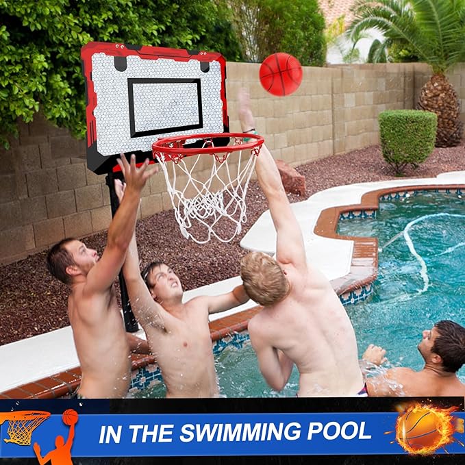 Indoor Mini Basketball Hoop Set, Upgrade Wall Mount Basketball Hoop for Wall Yard Outdoor, Over Door Room Hoops Game with 4 Balls Shatter Resistant Backboard -Complete Accessories Included