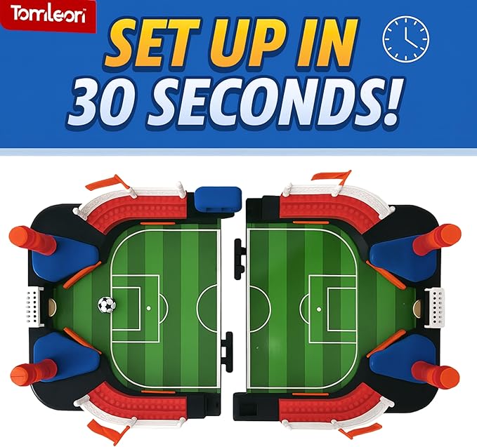 Soccer Board Game for Kids: Table Top Foosball Game for 3 4 5 6 7 8-12 Year Old Kids - Interactive Soccer Gift - Mini Football Table Game with Goal Bell, Score Counter & 6 Balls - Easy Set-up Gift
