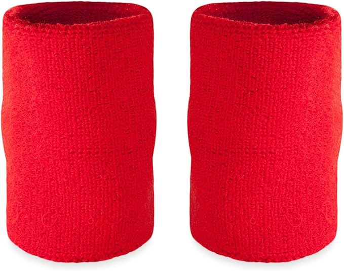 Suddora 6" Doublewide Wrist Bands/Armbands (Pair) - Thick Sweatbands for Basketball, Tennis, Baseball, Gym