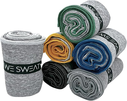 We Sweat’s Microfiber Gym Towels (6 Pack), Silver ION Odor-Free Soft and Absorbent, Sweat Towels for Gym, Travel, Hiking, Working Out, Camping, Sweat Towel (32" x 16")