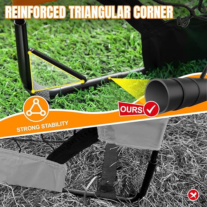 Kids Soccer Goals for Backyard Set, Portable Toddler Soccer Goal 2 of 4x3 ft, 6x4 ft, 7x5 ft, Soccer Training Equipment, Pop Up Soccer Net Kit with Size 4 Soccer Ball, Youth Games, Outdoor Sports Play
