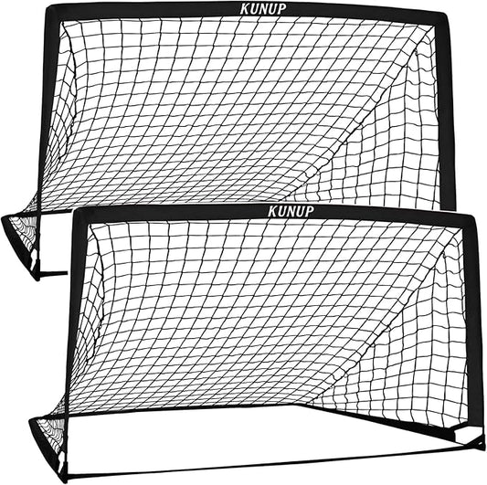 2 of 5×3 6x4 9x5 FT Portable Kids Soccer Goals Set, Foldable Soccer Practice Nets for Backyard with Carrying Bag for Toddler Youth Pop Up Soccer Training Equipment Indoor Outdoor Sports Game Gift