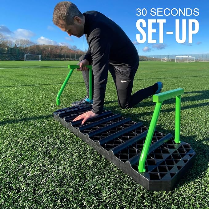 QUICKPLAY Replay Station Soccer Rebound Board - Portable Dual Surface Rebounder with Adjustable Angle - Soccer Training Equipment for Control, Passing Practice