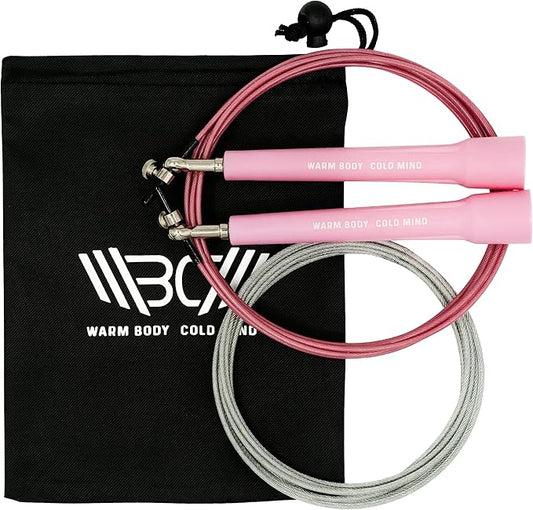 WARM BODY COLD MIND Adjustable Jump Rope For Men and Women, Speed Jump Rope, Skipping Rope for Weightlifting, Boxing, Gym, Outdoor or Indoor Sport, Fitness