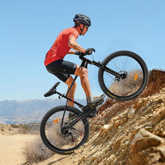 Mountain Bike 24 26 Inch, 21 Speeds Aluminum Frame/High-Carbon Steel Frame, Front Suspension Boys Girls Sport Bike, Adult Teens Bicycle for City Commuters, Summer Ride and Short Trip Camping