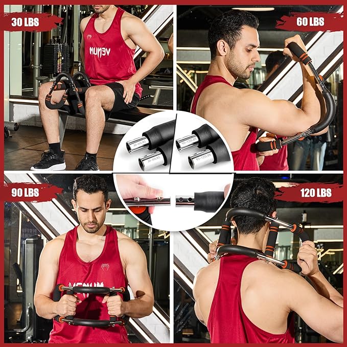 Twister Arm Trainer, Adjustable Twister Arm Chest Exerciser with 2/4 Spring & Training Poster for Men & Women, Detachable Power Twister Home Fitness Equipment for Enhancing Upper Body Muscle