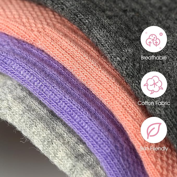 AURUZA Grip Socks for Women Men Pilates Grip Socks Non Slip Yoga Sock with Grips for Barre Barefoot Hospital Grippy Sock