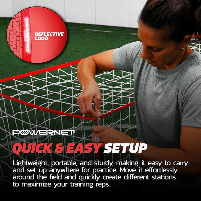 PowerNet Soccer Goal for Backyard, 3Mx2M / 12x6 FT Portable Soccer Net, Sports & Outdoors Training Equipment, 1 Goal & Zipper Storage Bag