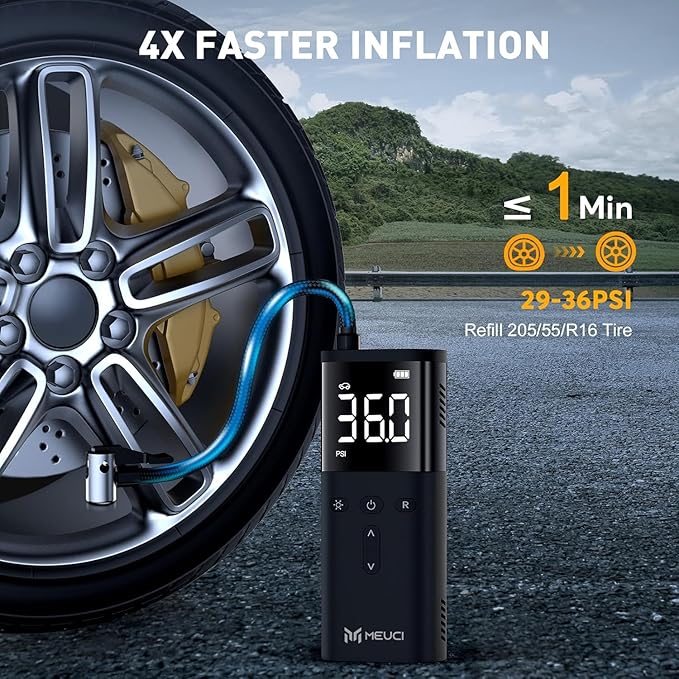 Tire Inflator Portable Air Compressor, 150PSI Auto Air Pump for Car Tires, Auto Tire Pump for Car Tires, Motorcycle, Bicycle, Electric Pump with LED Light & Digital Pressure Gauge