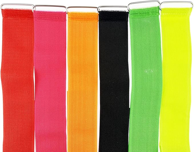 6 Pack 3 Legged Race Bands Colorful Firm Elastic Tie Rope for Outdoor Fun (6)