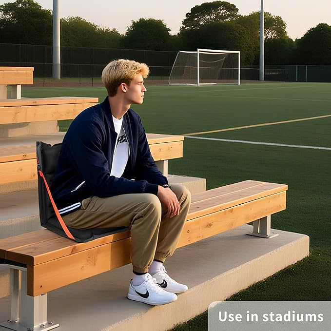 ONTYZZ Stadium Seats with Back Support Inflatable Portable Folding Comfort Seat Waterproof Cushion with Backrest for Sports Events Stadium and Camping