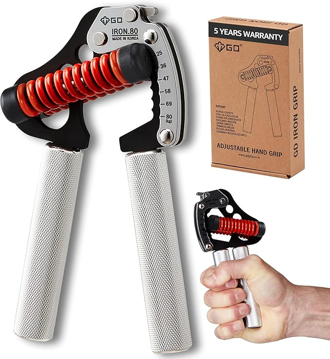 GD IRON GRIP Grip Strength Trainer Adjustable Hand Gripper Strengthener Hand Grip Exerciser Wrist Strengtheners Silent & Durable – Forearm, Finger & Hand Strength Training for Athletes, Climbers & Rehabilitation