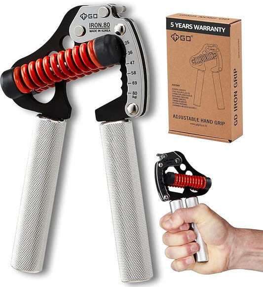 GD IRON GRIP Grip Strength Trainer Adjustable Hand Gripper Strengthener Hand Grip Exerciser Wrist Strengtheners Silent & Durable – Forearm, Finger & Hand Strength Training for Athletes, Climbers & Rehabilitation