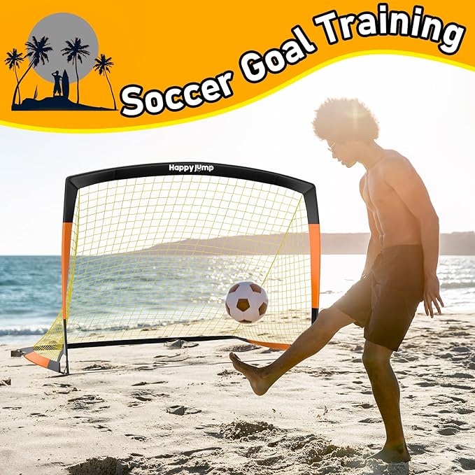 Soccer Goal 7'x5', 6.6‘x3.3', 5'x3.6', 4'x3', 3'x2.2' Soccer Net for Kids Backyard