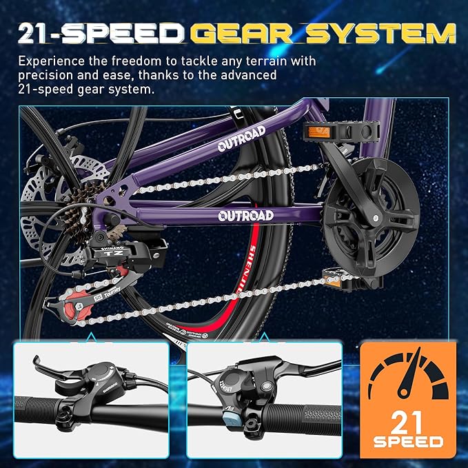 26 Inch Folding Mountain Bike with High Carbon Steel, 21 Speed City Bike with Dual Suspension, Folding Bicycle for Adults Men and Women