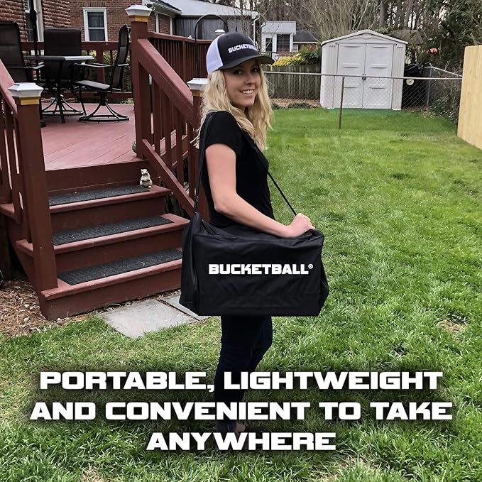 BucketBall | Team Color Edition | Party Pack (Black/Black): Original Yard Pong Game: Best Camping, Beach, Lawn, Outdoor, Family, Adult, Tailgate, Jumbo, Giant Game