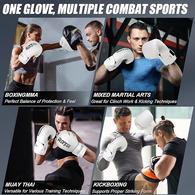 Boxing Gloves for Men & Women Pro Training | Wrist Protection 15° Hook & Loop | Triple Latex Padding | PU Leather for Muay Thai MMA Kickboxing Sparring|Sizes 10-16 oz