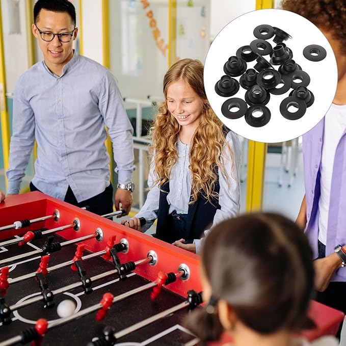 Table Foosball Bushings,10Pairs Table Football Board Bearings, Football Bearing Rods Foosball Table Machine Accessories, Foosball Table Shafts Covers Parts (Hole Diameter 16mm)