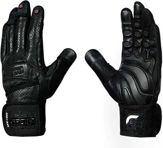 Elite Leather Gym Gloves with Built in 2" Wide Wrist Wraps Grip & Design for Weightlifting Power Lifting Bodybuilding & Strength Training Workout Exercises, Size : Small