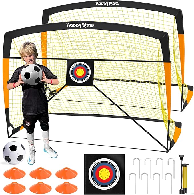 Soccer Goal 7'x5', 6.6‘x3.3', 5'x3.6', 4'x3', 3'x2.2' Soccer Net for Kids Backyard