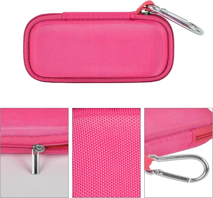 Heart Rate Monitor Case for AliveCor Kardia Mobile Personal ECG/for AliveCor KardiaMobile 6L for Apple Android Smartphone, Mini Portable Heart Rate Device Storage Carrying Holder-Box Only (Rose Red)