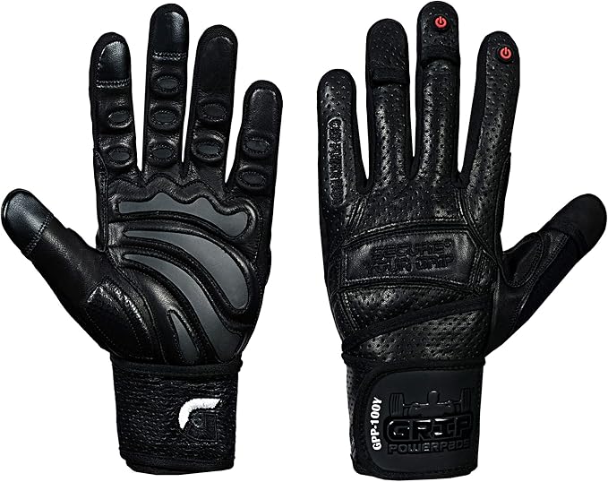Elite Leather Gym Gloves with Built in 2" Wide Wrist Wraps Grip & Design for Weightlifting Power Lifting Bodybuilding & Strength Training Workout Exercises, Size : Small